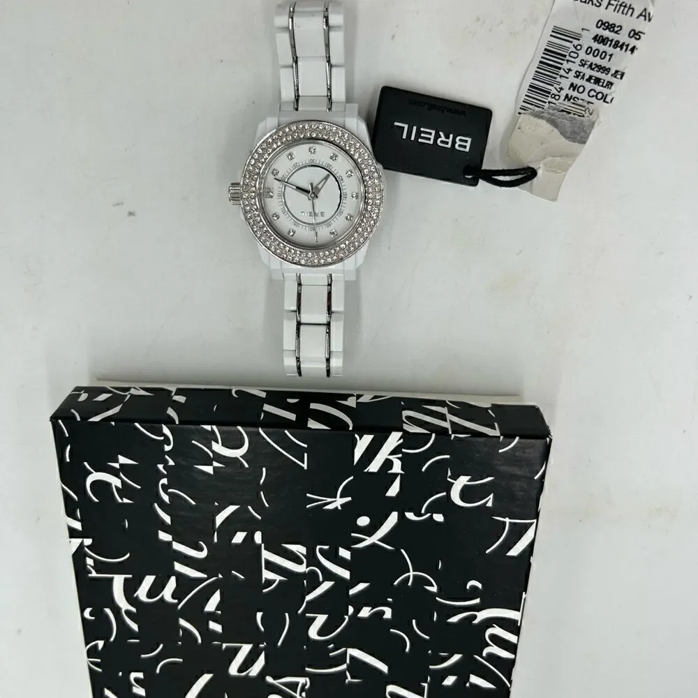 Women’s Breil ceramic watch with  Crystal, Bezzel, and face NWT